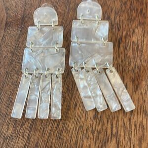 pearlescent lucite dangly earrings